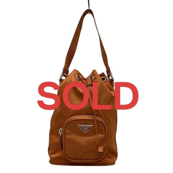 PRADA - Orange Nylon Handbag  451-061525 - Picture 1 of 13